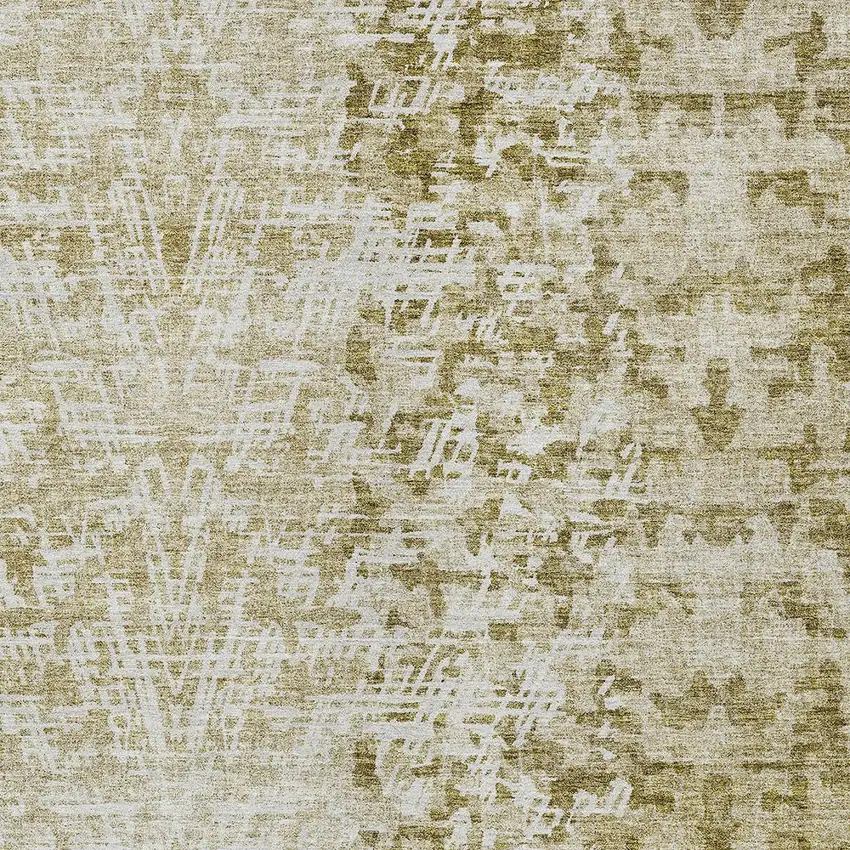 Taupe Beige And Ivory Abstract Washable Indoor Outdoor Area Rug Photo 5