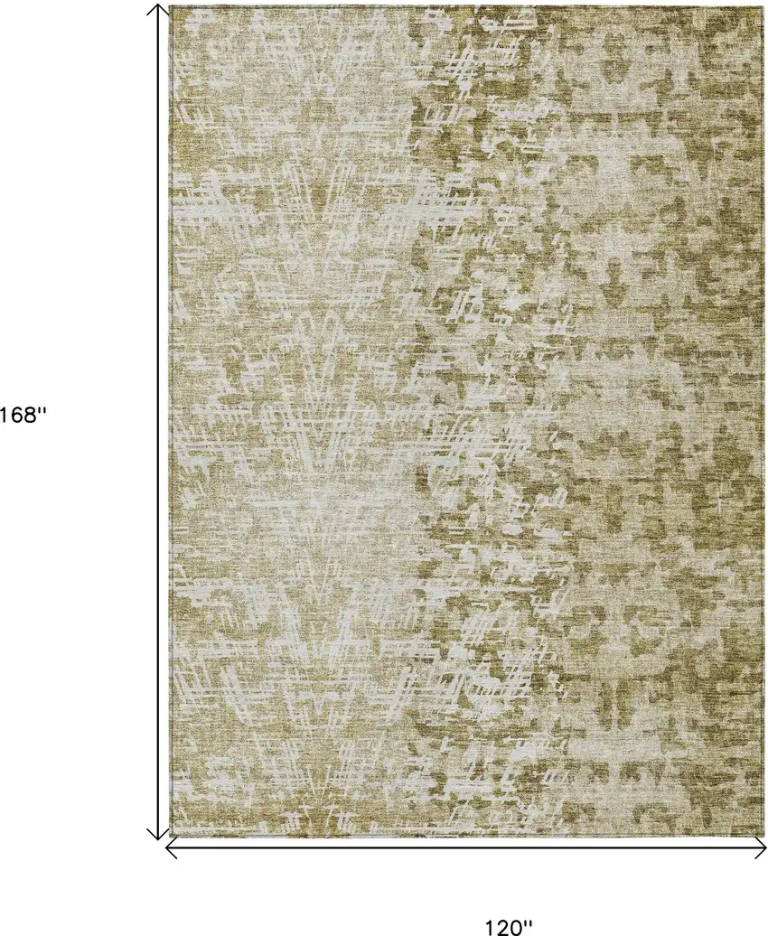 Taupe Beige And Ivory Abstract Washable Indoor Outdoor Area Rug Photo 3