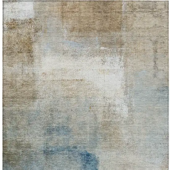 Taupe Beige And Ivory Abstract Washable Indoor Outdoor Area Rug Photo 6