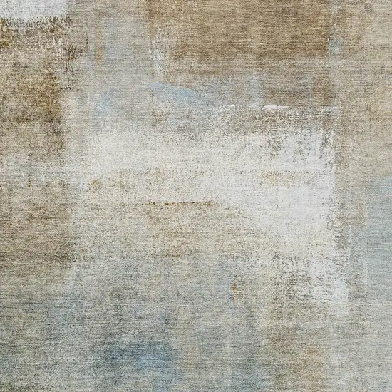 Taupe Beige And Ivory Abstract Washable Indoor Outdoor Area Rug Photo 5