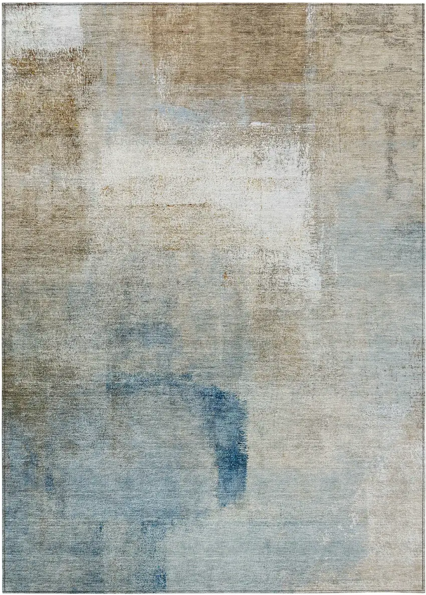 Taupe Beige And Ivory Abstract Washable Indoor Outdoor Area Rug Photo 2