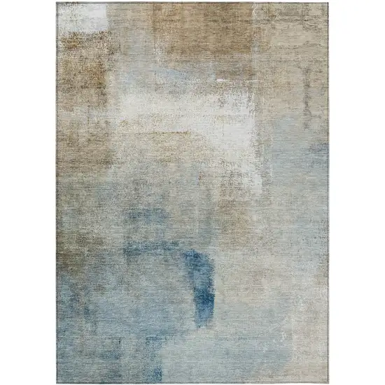 Taupe Beige And Ivory Abstract Washable Indoor Outdoor Area Rug Photo 2