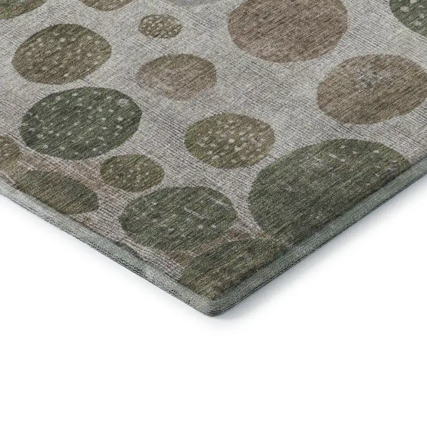 Taupe Beige And Ivory Geometric Washable Area Rug With UV Protection Photo 8