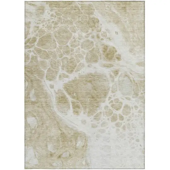 Taupe Beige And Ivory Nautical Washable Indoor Outdoor Area Rug Photo 7