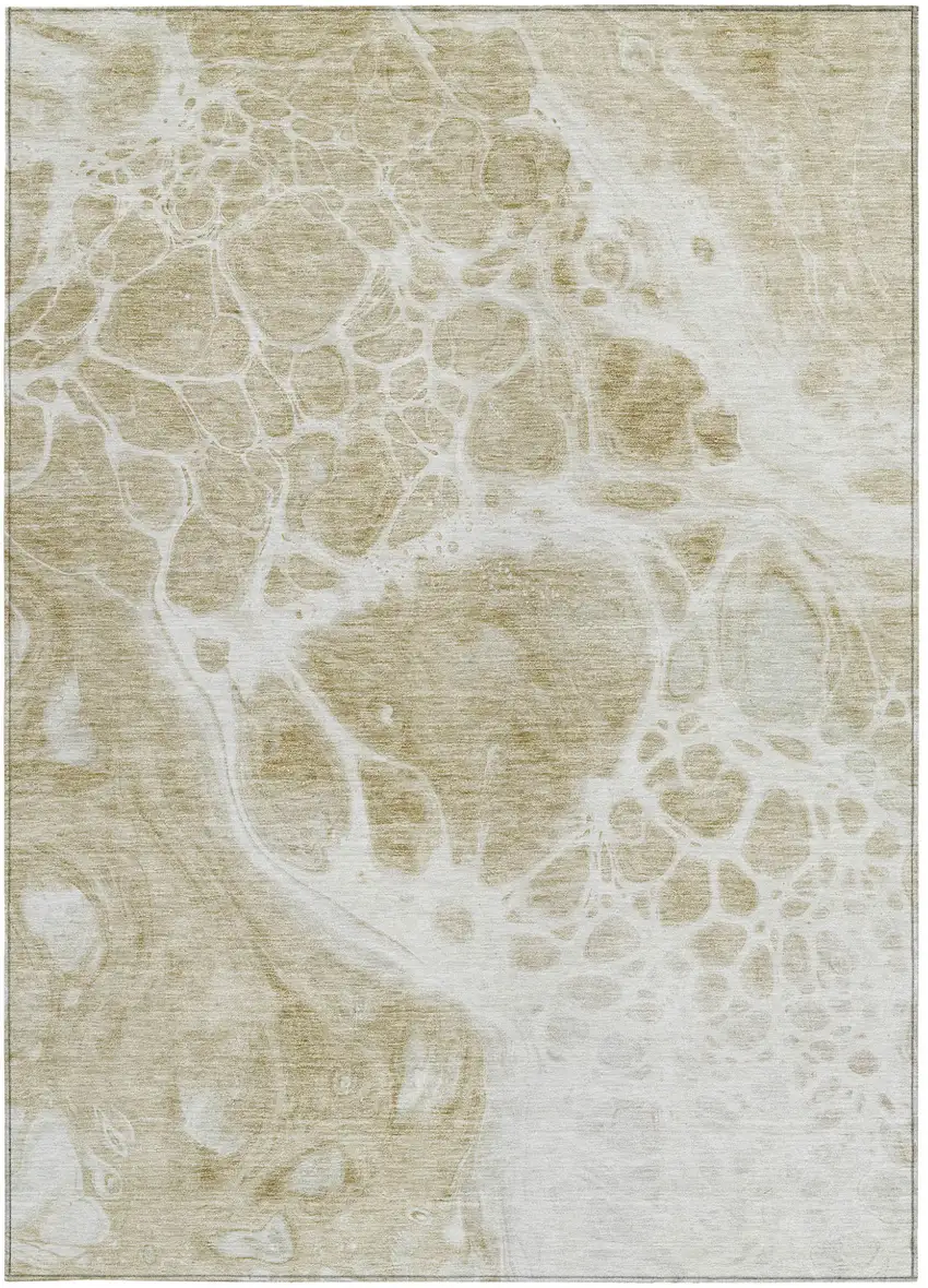 Taupe Beige And Ivory Nautical Washable Indoor Outdoor Area Rug Photo 7