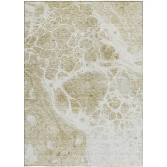 Taupe Beige And Ivory Nautical Washable Indoor Outdoor Area Rug Photo 7