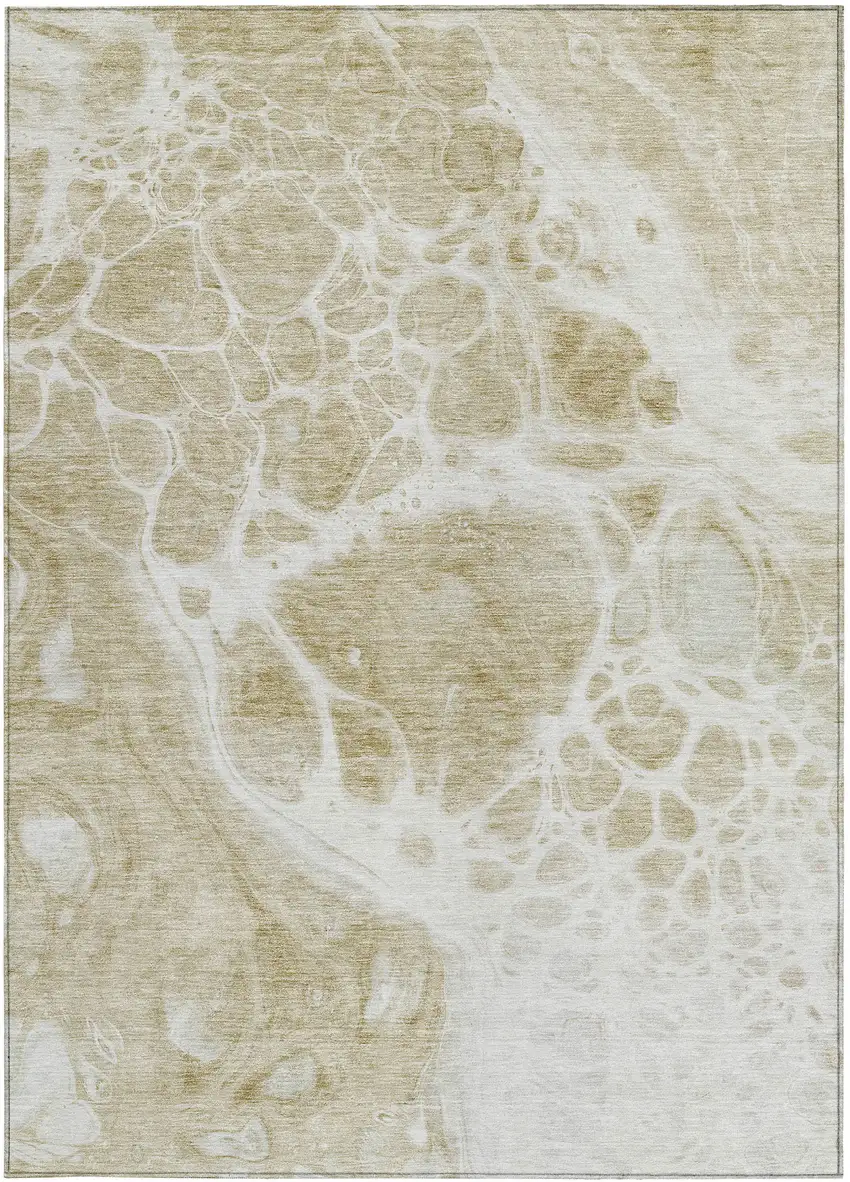 Taupe Beige And Ivory Nautical Washable Indoor Outdoor Area Rug Photo 7