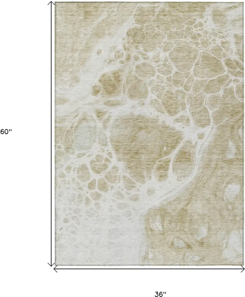 Taupe Beige And Ivory Nautical Washable Indoor Outdoor Area Rug Photo 3