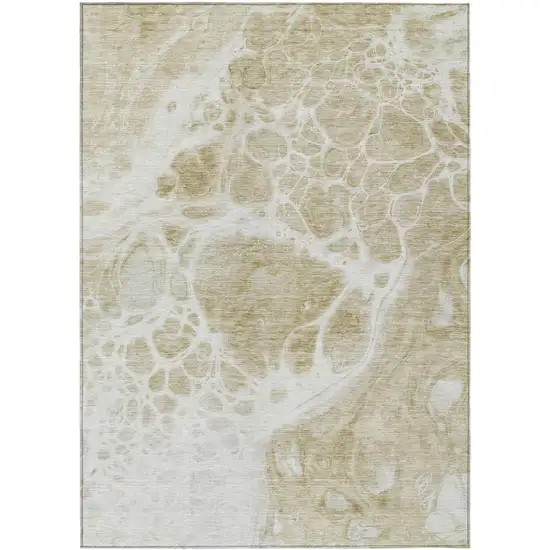 Taupe Beige And Ivory Nautical Washable Indoor Outdoor Area Rug Photo 2