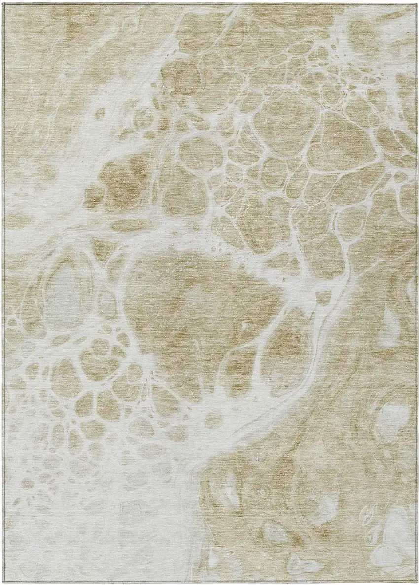 Taupe Beige And Ivory Nautical Washable Indoor Outdoor Area Rug Photo 2