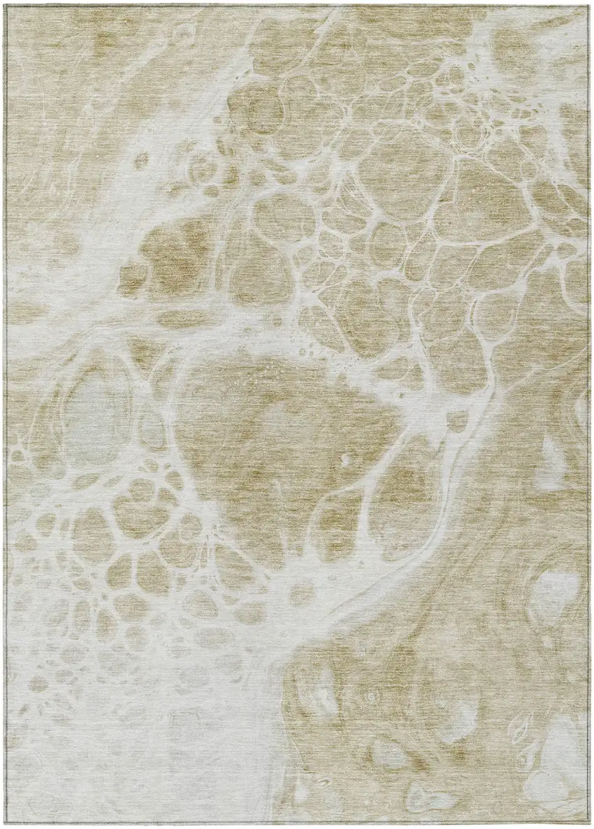 Taupe Beige And Ivory Nautical Washable Indoor Outdoor Area Rug Photo 2