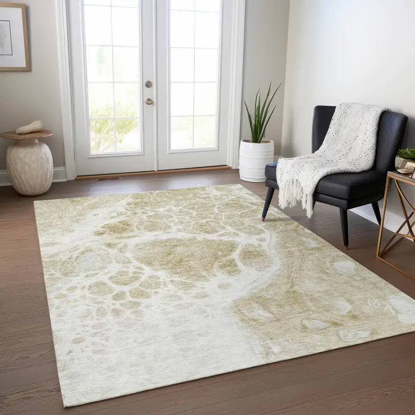 Taupe Beige And Ivory Nautical Washable Indoor Outdoor Area Rug Photo 8