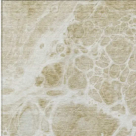Taupe Beige And Ivory Nautical Washable Indoor Outdoor Area Rug Photo 5