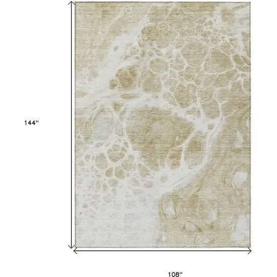 Taupe Beige And Ivory Nautical Washable Indoor Outdoor Area Rug Photo 3