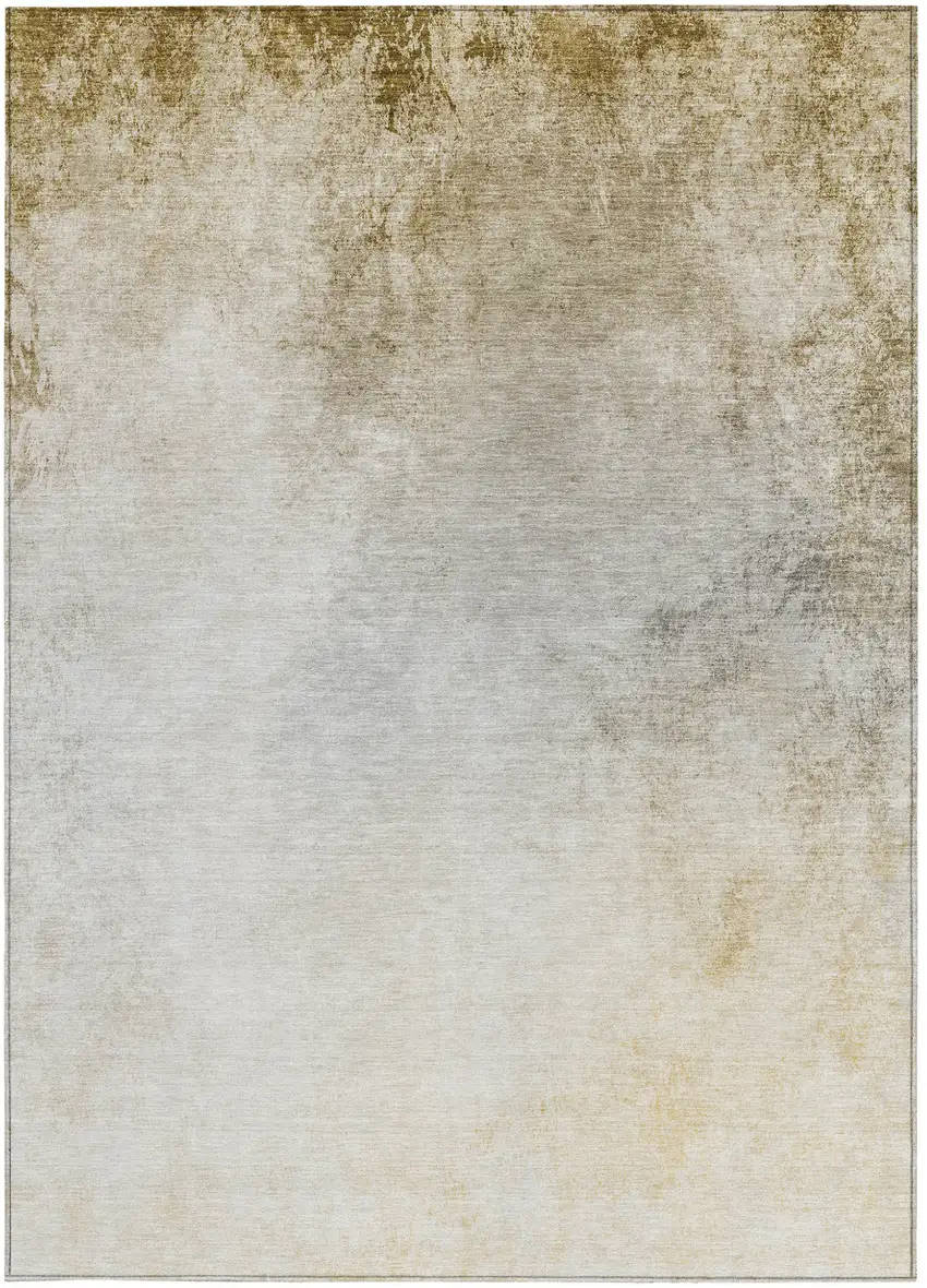 Taupe Beige And Ivory Ombre Washable Indoor Outdoor Area Rug Photo 6