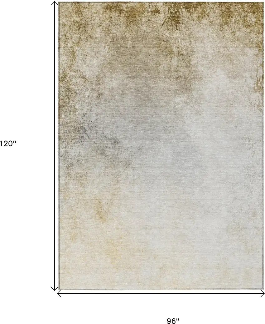 Taupe Beige And Ivory Ombre Washable Indoor Outdoor Area Rug Photo 3