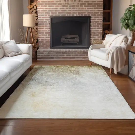 Taupe Beige And Ivory Ombre Washable Indoor Outdoor Area Rug Photo 8