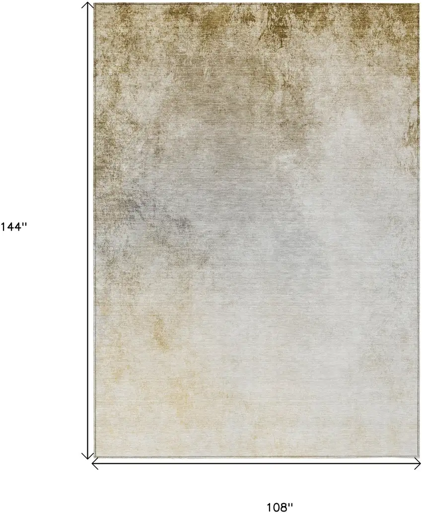 Taupe Beige And Ivory Ombre Washable Indoor Outdoor Area Rug Photo 3