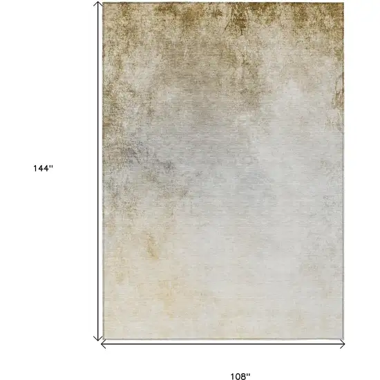 Taupe Beige And Ivory Ombre Washable Indoor Outdoor Area Rug Photo 3