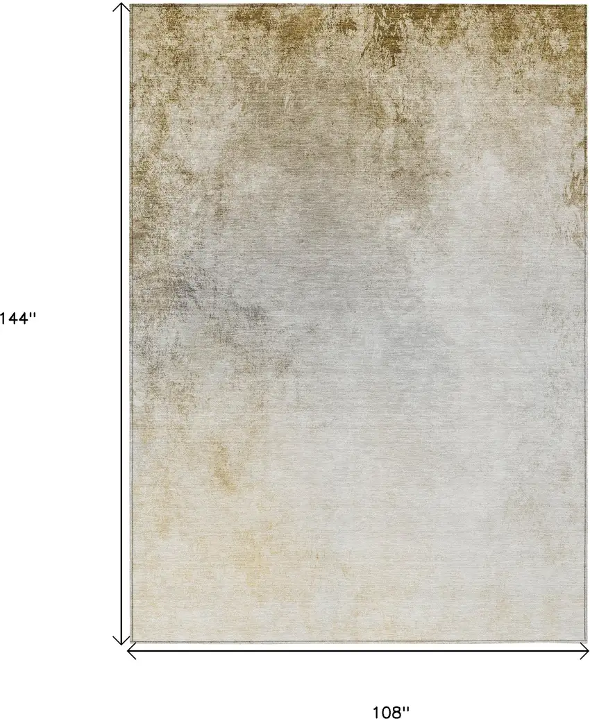 Taupe Beige And Ivory Ombre Washable Indoor Outdoor Area Rug Photo 3