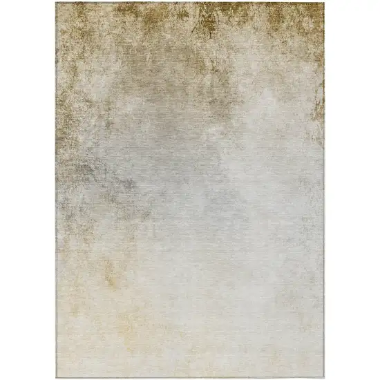 Taupe Beige And Ivory Ombre Washable Indoor Outdoor Area Rug Photo 2