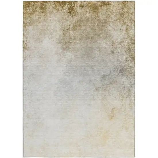 Taupe Beige And Ivory Ombre Washable Indoor Outdoor Area Rug Photo 6