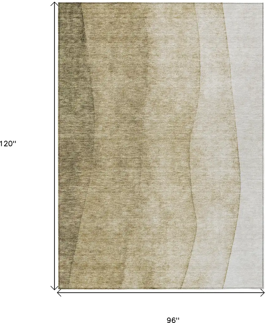 Taupe Beige And Ivory Ombre Washable Indoor Outdoor Area Rug Photo 9