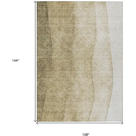 Taupe Beige And Ivory Ombre Washable Indoor Outdoor Area Rug Photo 9