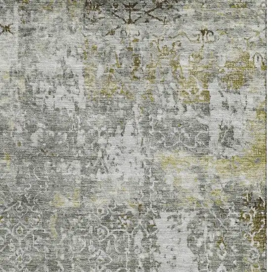 Taupe Beige And Ivory Oriental Washable Area Rug With UV Protection Photo 3