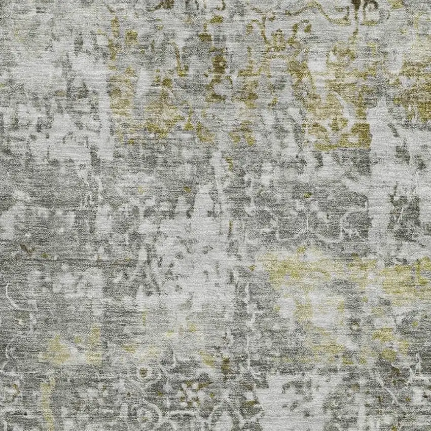 Taupe Beige And Ivory Oriental Washable Area Rug With UV Protection Photo 2