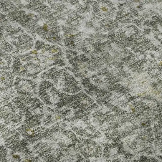 Taupe Beige And Ivory Oriental Washable Area Rug With UV Protection Photo 8