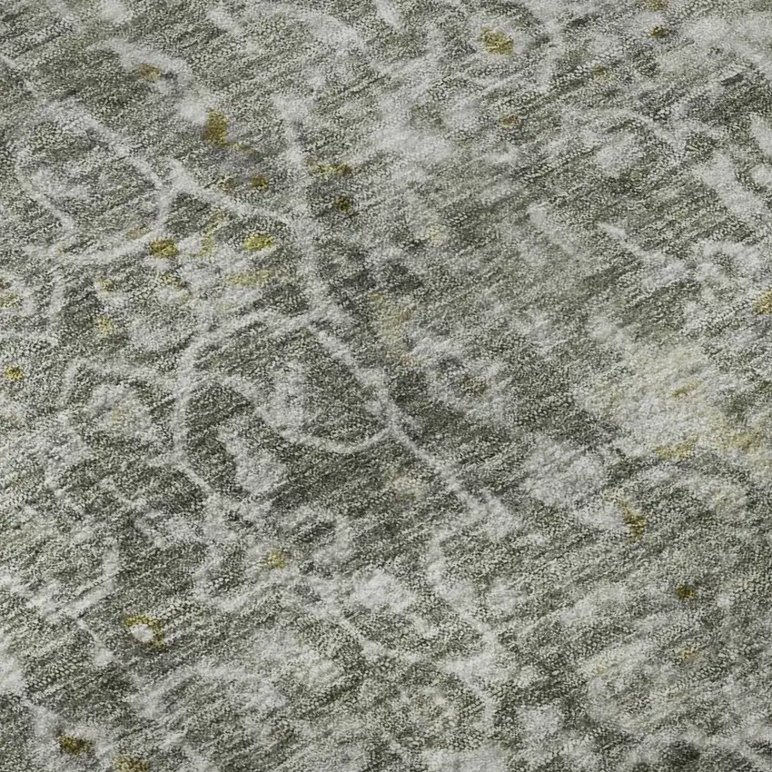 Taupe Beige And Ivory Oriental Washable Area Rug With UV Protection Photo 8