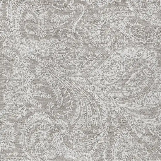 Taupe Beige And Ivory Paisley Washable Indoor Outdoor Area Rug Photo 5