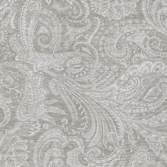 Taupe Beige And Ivory Paisley Washable Indoor Outdoor Area Rug Photo 5