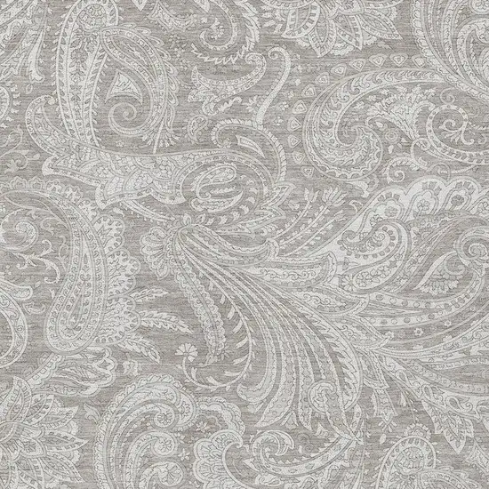 Taupe Beige And Ivory Paisley Washable Indoor Outdoor Area Rug Photo 5