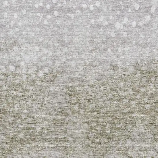 Taupe Beige And Ivory Polka Dot Washable Area Rug With UV Protection Photo 2