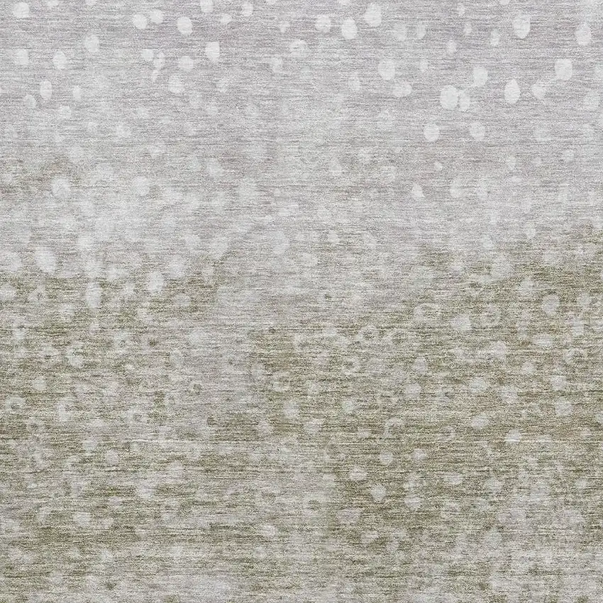 Taupe Beige And Ivory Polka Dot Washable Area Rug With UV Protection Photo 2