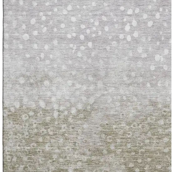 Taupe Beige And Ivory Polka Dot Washable Area Rug With UV Protection Photo 2