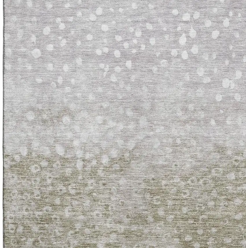 Taupe Beige And Ivory Polka Dot Washable Area Rug With UV Protection Photo 2