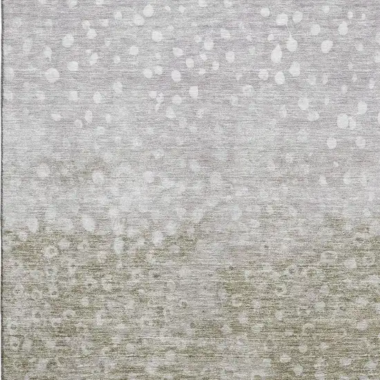 Taupe Beige And Ivory Polka Dot Washable Area Rug With UV Protection Photo 2