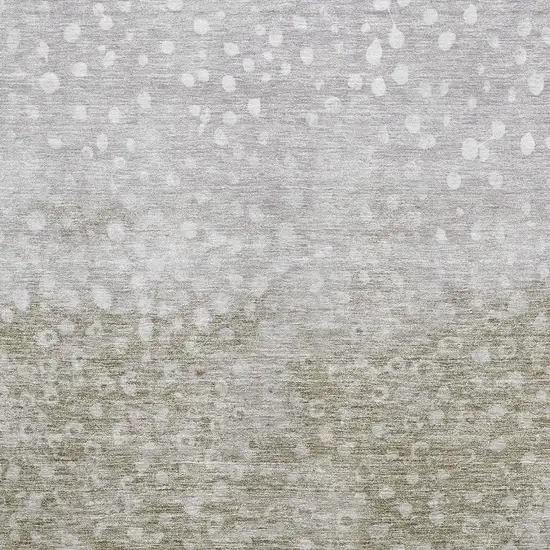 Taupe Beige And Ivory Polka Dot Washable Area Rug With UV Protection Photo 2