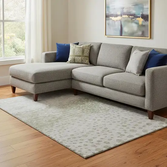 Taupe Beige And Ivory Polka Dot Washable Area Rug With UV Protection Photo 2