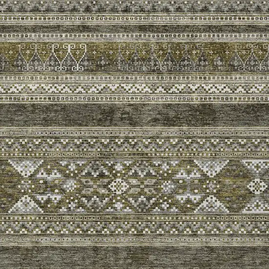 Taupe Beige And Ivory Southwestern Washable Indoor Outdoor Area Rug Photo 6