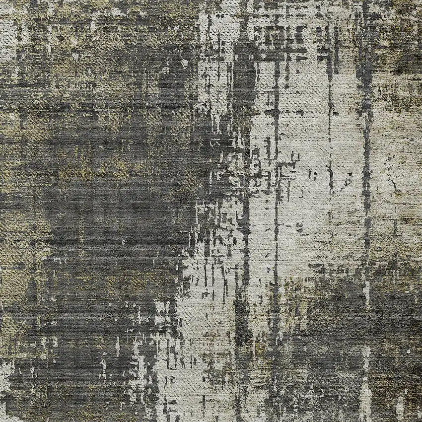 Taupe Beige And Olive Green Abstract Washable Indoor Outdoor Area Rug Photo 6