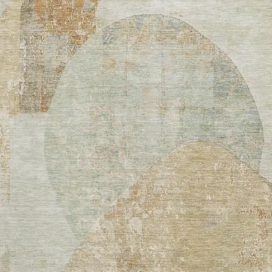 Taupe Beige And Rust Abstract Washable Area Rug With UV Protection Photo 2