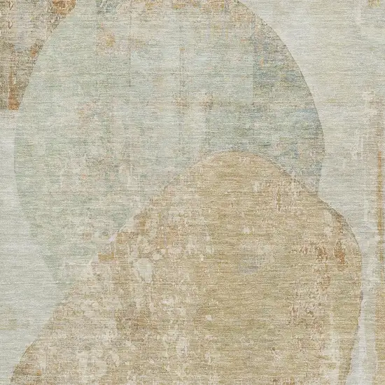 Taupe Beige And Rust Abstract Washable Area Rug With UV Protection Photo 2