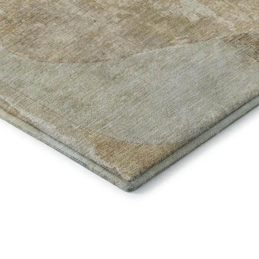 Taupe Beige And Rust Abstract Washable Area Rug With UV Protection Photo 7