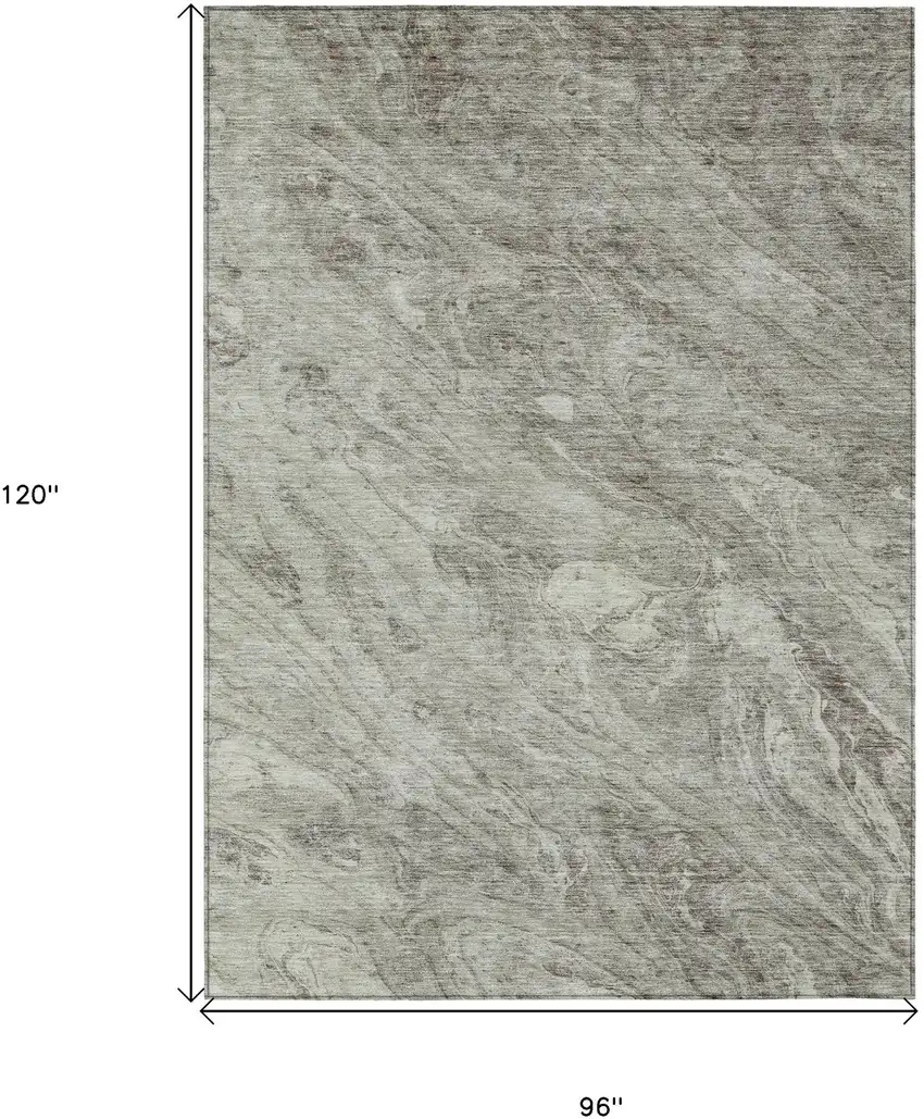 Taupe Beige And Tan Abstract Washable Indoor Outdoor Area Rug Photo 3