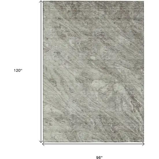 Taupe Beige And Tan Abstract Washable Indoor Outdoor Area Rug Photo 3