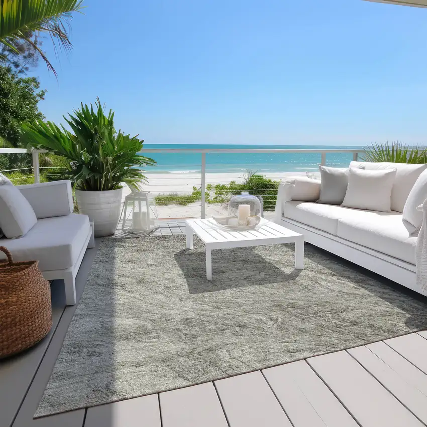 Taupe Beige And Tan Abstract Washable Indoor Outdoor Area Rug Photo 6